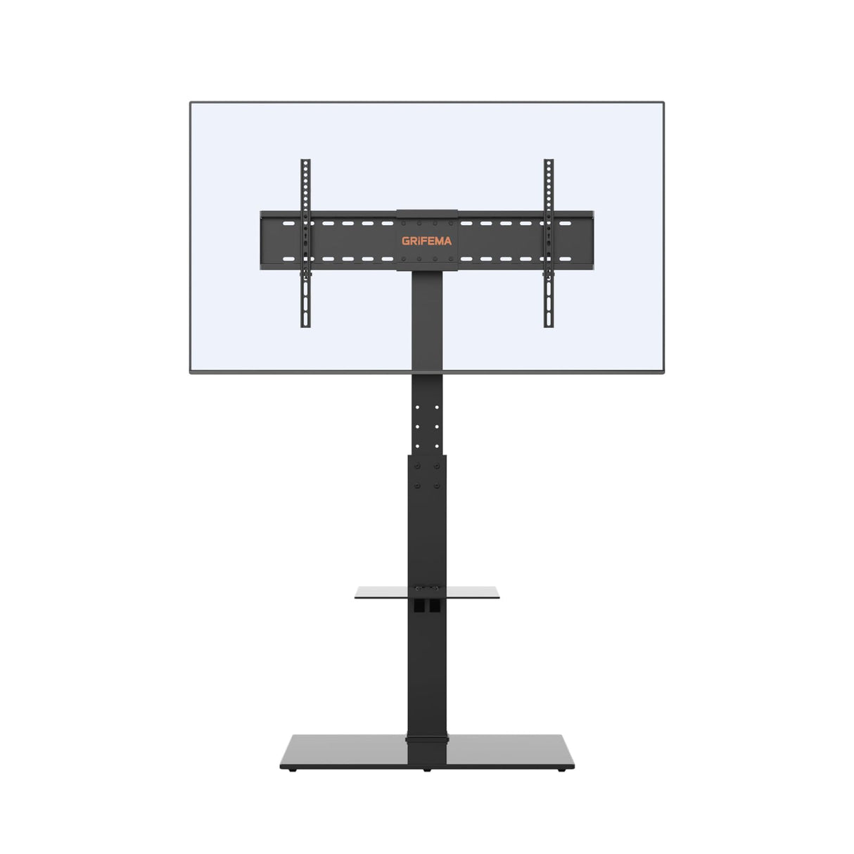 GRIFEMA GB3002 Soporte TV Pie Universal para Televisores de Plasma/LCD/LED hasta 85 Pulgadas, Soporte TV Suelo con EEstantes de Vidrio Templado de 2 Niveles, hasta 60 kg, VESA MÁX. 400x800mm