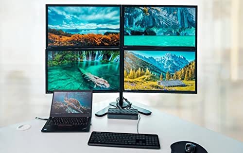 Targus DOCK570EUZ Docking Station USB-C Universal Quad 4K (QV4K) con PD de 100 W Compatible con Thunderbolt 3
