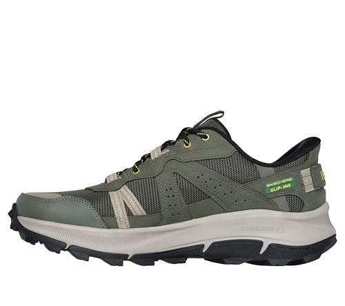 Skechers Equalizer 5.0 Trail Harvester, Zapatillas Hombre, Green Leather/Mesh, 41 EU
