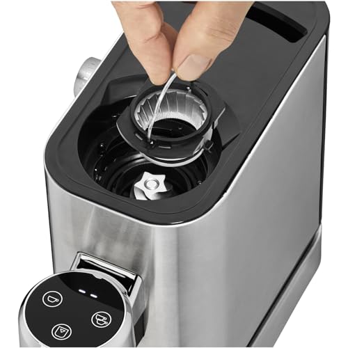 WMF Lumero - Molinillo de café espresso eléctrico, 150 W, botones táctiles LED, 40 grados de molienda, contenedor de harina de café, acero inoxidable Cromargan mate
