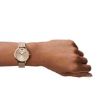 Emporio Armani Reloj Mujer, Movimiento de dos manecillas, caja de acero rosa de 32 mm con correa de acero, AR11129, Tono oro pálido