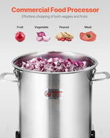 VEVOR Procesador de Alimentos y Picadora de Verduras, Acero Inoxidable de Grado Alimenticio 18 L con Cuchilla en Forma de S y Raspador, para Picar Verduras, Frutas, Granos y Nueces, 425 x 373 x 710 mm