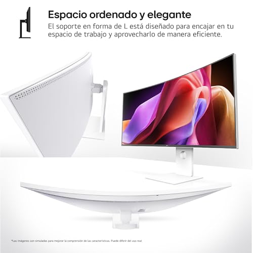 LG 40U990A-W.AEU, Monitor Gaming UltraWide, 40", Curvo 2500R, Panel Nano IPS, False (5121 x 2160), 120 Hz, Ultrapanorámico 21:9, FreeSync Premium, Blanco con Textura, DCI-P3 99%