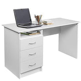 BAKAJI Escritorio con cajonera de 3 cajones + Estante Abierto, Mesa de Trabajo para Ordenador de Madera MDF para decoración de casa, Oficina, Dormitorio, diseño Moderno, tamaño 120 x 51 x 72 cm