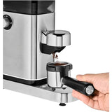WMF Lumero - Molinillo de café espresso eléctrico, 150 W, botones táctiles LED, 40 grados de molienda, contenedor de harina de café, acero inoxidable Cromargan mate
