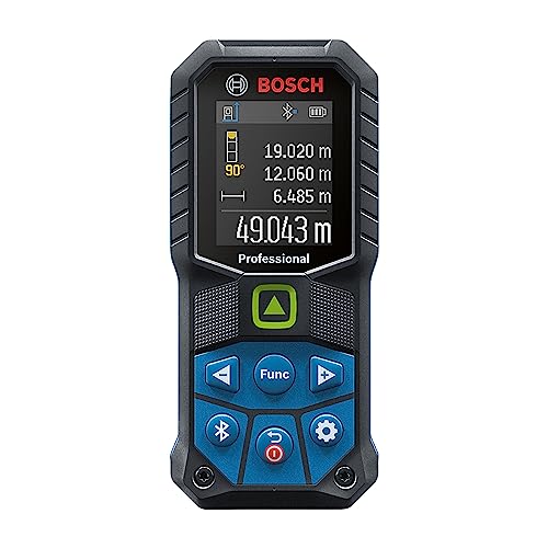 Bosch Professional medidor láser GLM 50-27 CG (láser verde, alcance: hasta 50 m, robusto, IP65, transferencia de datos mediante Bluetooth, 2 pilas AA, correa de sujeción, estuche)