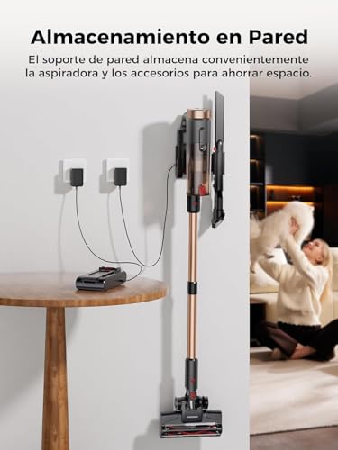 Proscenic P11 Ultra Aspiradora sin Cable 50KPa/500W/50Min, Aspiradora Escoba Vertical Potente con Luz Verde, Cepillo Antienredos y Pantalla LED para Alfombras/Suelos/Pelo de Mascotas