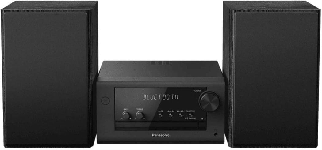 Panasonic SC-PM704EG-K - Sistema estéreo Compacto Micro HiFi con CD, Dab+/FM Radio, USB y Bluetooth, Altavoces de 80 W, Control de Graves, Color Negro