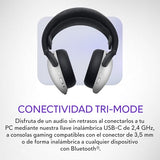 Alienware Auriculares Gaming Inalámbricos Tri-Mode - Dolby Atmos, Doble Micrófono IA, 30H de Batería, Controles Táctiles, Triple Conectividad, AlienFX RGB- Lunar Light