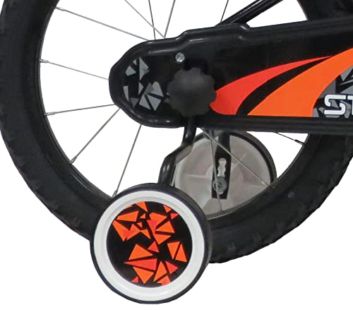 Denver Street Art Bicicleta, Bebés niños, Negro Naranja, 16" (40,64 cm)