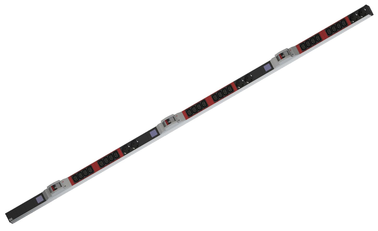 Bachmann 800.2409 bn0500 19 Pulgadas PDU 1HE 24 x c13,6 X Protección de Contacto, Potencia messg., anschl. CEE 3 x 32 A Rojo/Negro/Plata