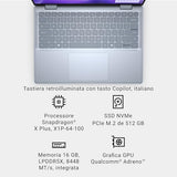 Dell Inspiron 7441 Laptop 14 QHD+ Touchscreen Display, Qualcomm Snapdragon 16 GB LPDDR5X RAM, 512 GB SSD, Qualcomm Adreno, Windows 11 Home - Cloud Cover