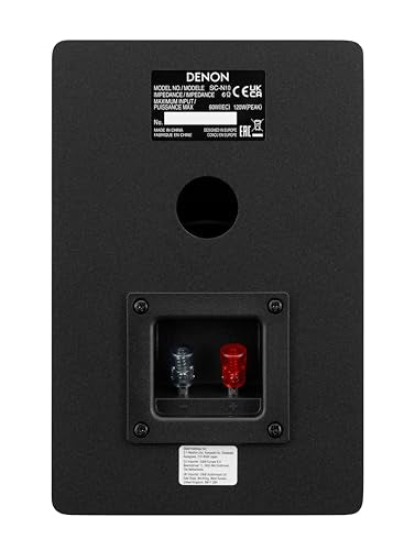 Denon SCN10BKEM - Altavoces de alta fidelidad bidireccionales para sistema de sonido de TV, 2 x 65 W, compatible con receptores y amplificadores, diseño elegante, color negro SCN10BKEM
