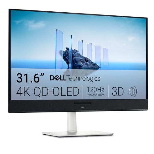 Dell 32 Plus Monitor - S3225QC, 4K UHD (3840x2160), 120Hz, QD OLED, 0.03ms, AMD FreeSync Premium Pro, HDR True Black 400, Dolby Vision, Altavoces Integrados, 3 USB-C, HDMI,