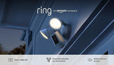 Ring cámara Plus con focos cableada (Floodlight Cam Wired Plus) | Cámara de vigilancia exterior wifi con vídeo HD, comunicación bidireccional, focos LED, sirena integrada | 30 días gratis de Ring Home