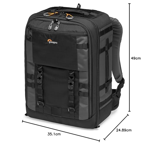 Lowepro Pro Trekker BP 450 AW II, Mochila Fotográfica para Exteriores, Tejido Reciclado, Espacio para Portátil/Tableta de 15", Maxfit, Cámara Mirrorless/DSLR, Negro/Gris Oscuro