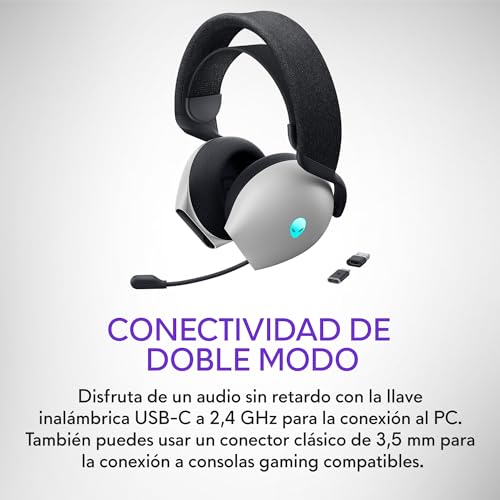 Alienware Dual Mode Wireless Gaming Headset - AW720H (Lunar Light)
