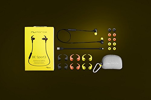 NUFORCE BE Sport 3 - Auriculares in-Ear inalámbricos Bluetooth magnéticos, Color Gris