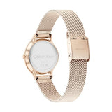 Calvin Klein Reloj Analógico de Cuarzo para Mujer Colección Timeless 28MM con Correa de Malla de Acero Inoxidable de Oro Rosa - 25200059
