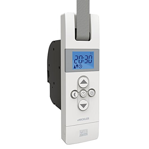 WIR electronics, eWickler Comfort Set, eW820, 3x, bobinadora eléctrica + sensor solar 1m eSo371, pantalla, para correas de 23 mm, ocultas, hasta 50 kg, tiempos de viaje ajustables, incluido enchufe de alimentación
