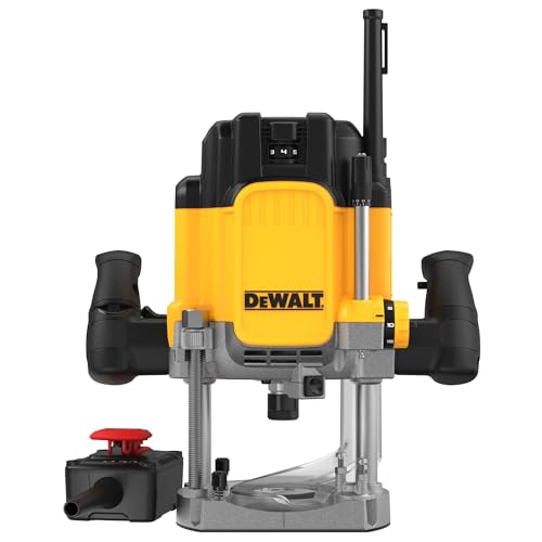 DEWALT DWE627KT-QS - Fresadora 2.300W, Recorrido de corte de 80 mm, Arranque suave y guía paralela, Incluye accesorios, adaptador de aspiración y caja T STAK VI