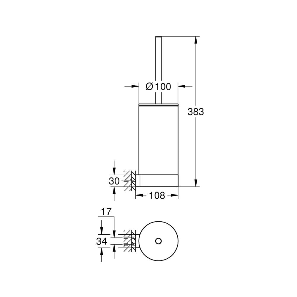 Grohe 41076000 - Selection Escobillero de Pared, Cromo