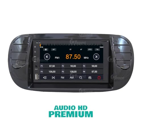 Radio de Coche para Fiat 500 Negro Brillante GPS Bluetooth WiFi USB Dab+ Touchscreen 6.2" 8core Carplay AndroidAuto