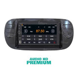 Radio de Coche para Fiat 500 Negro Brillante GPS Bluetooth WiFi USB Dab+ Touchscreen 6.2" 8core Carplay AndroidAuto