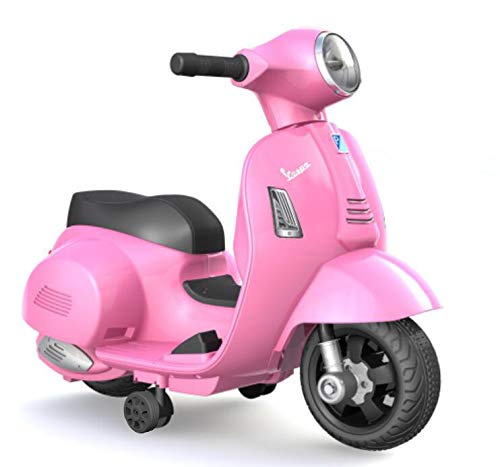 TURBO CHALLENGE - Vespa GTS - Portador Eléctrico - 119153 - Scooter - Rosa - Listo para Rodar - Máximo 25Kg - Plástico - Baterías Recargables - A Partir de 24 Meses