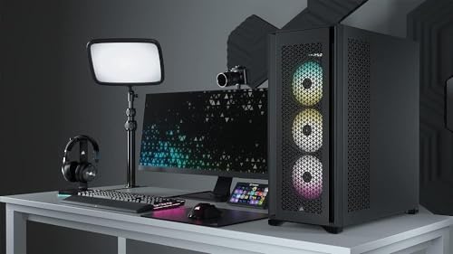 Corsair 7000D AIRFLOW Chasis para PC ATX Full-Tower, Panel Frontal con Un Caudal de Aire Elevado, Tres Ventiladores de 140 mm Incluidos con Repetidor PWM, Espacioso Interior, Negro