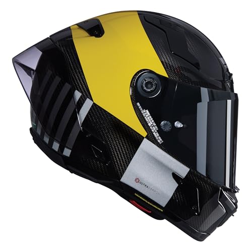NOLAN Helmet X-804 RS Combo Gara 350 M, Carbono/Amarillo/Gris/Negro