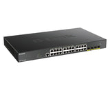 D-Link DGS-1250-28XMP - Switch 28 puertos PoE Gigabit Gestionable con UpLink a 10Gbps, Layer 2 y Layer 3 Lite (24x 10/100/1000BASE-T PoE, 4x 10G uplink SFP+ y 1x consola RJ-45), Negro