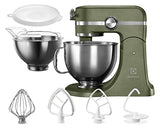 Electrolux Asistente de cocina modelo EKM5550, aparato de cocina con gancho amasador, protección contra salpicaduras, batidor de globos, tapa de fermentación, 1200 W, dos cuencos grandes de 2,9 litros