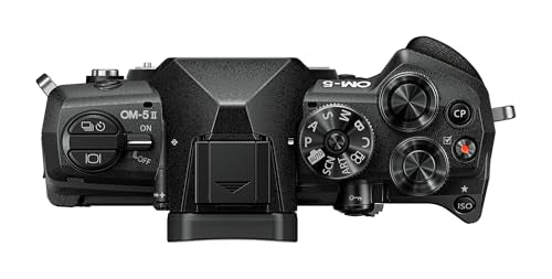 Cámara Micro Cuatro Tercios OM SYSTEM OM-5 Mark II, Sensor Live Mos de 20 MP, estabilización de Imagen de 5 Ejes, Sellado contra la Intemperie IP53, Disparo de Alta resolución a Pulso de 50 MP, Negro
