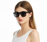 Gafas Inteligentes Bluetooth con Altavoz y micrófono Integrados de Audio, inalámbricas, IP57, Impermeables, diseño Unisex polarizadas Oba-F11, Negro