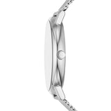 Skagen Signatur reloj para hombre, movimiento de cuarzo con correa de piel o acero inoxidable, Tono plata y azul, 40MM