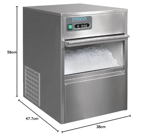 Polar, Máquina De Hielo Debajo De Encimera 20Kg Polar. Conexión A La Distribución De Agua. Producción de cubitos de hielo 20 kg/24 h