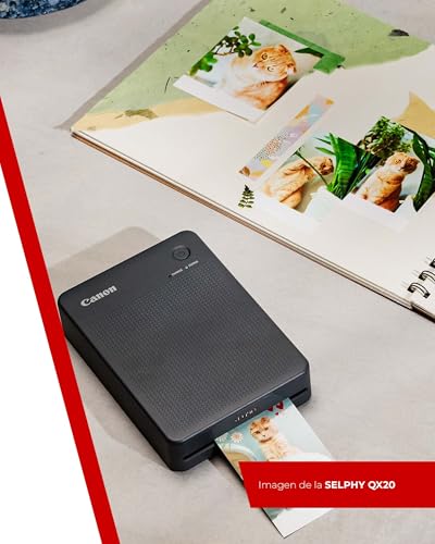 Canon SELPHY QX20: Impresora portátil de Fotos por Wi-Fi, sublimación de Tinta, 2 tamaños con Dorso Autoadhesivo, Carga USB-C. Blanco (Sin Tinta/Papel).