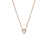 Pandora Timeless Collar con diseño de corazón centelleante chapado en oro de 14 quilates con circonita cúbica transparente