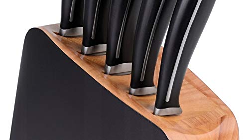Gerlach 1760 Set Couteau Cuisine en Acier Inoxydable - Conjunto de 5 Couteaux - 1 x Japonais Santoku 1x à Pain 2x de Cuisine 1x à Légumes - 55-56 HRC - Poignée Antidérapante - Loft