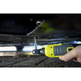 Ryobi - Llave de Carraca ¼'' 18V ONE+ - 1 Velocidad 280 rpm, Par 60Nm, Inversor de Rotación, Cabezal Giratorio, Punta de Extensión - Se Suministra sin Batería, Cargador o Llave de Vaso - R18RW2-0