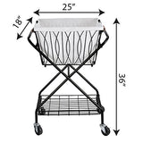 Artesa Verona - Carrito plegable para la colada con cesta, color negro
