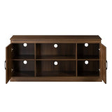 Zinus Wade Mueble TV - Mueble TV 147x67x40 cm - Mueble con armario - Diseño estilo granja - Marrón