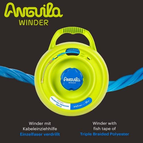 Anguila Max | Winder | Enrollador | Poliéster Trenzado Triple | Color Azul | Diámetro 4,5mm | 22 metros