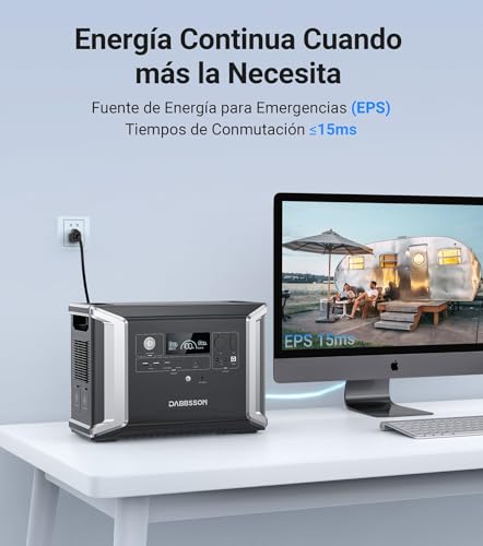 Dabbsson DBS2300 Estación de Energía Portátil, Batería LiFePO4 de Generador Solar de 2330Wh, Máximo 8330Wh, para Picnic al Aire Libre, Pesca, Fiesta, Camping