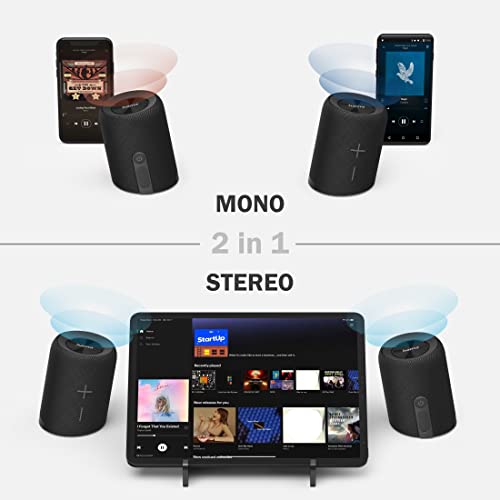 Hama | Altavoz Bluetooth Twin 3.0 (Altavoz Inalámbrico, Gran Potencia, Resistente al Agua IP67, Se Puede Dividir en 2 Altavoces Individuales) Color Negro