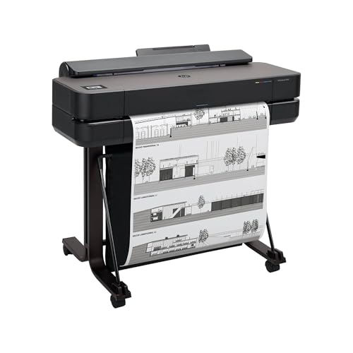 HP DesignJet T650 de 61 cm (5HB08D), Impresora de Gran Formato, Plotter, Estándar A4-A1, 81 impresiones A1/h, Wi-Fi, Ethernet, USB, 2400x1200 dpi, Metal Reciclado, Garantía de 2 Años, HP Click, Negro