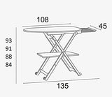 Arredamenti Italia Stirocomodo (621)- Tabla de Planchar Plegable, Hecha en Madera de Haya Maciza, Ajustable 4 Alturas 84-88 - 91-93 cm x 135 cm (Ancho), Acabado Natural