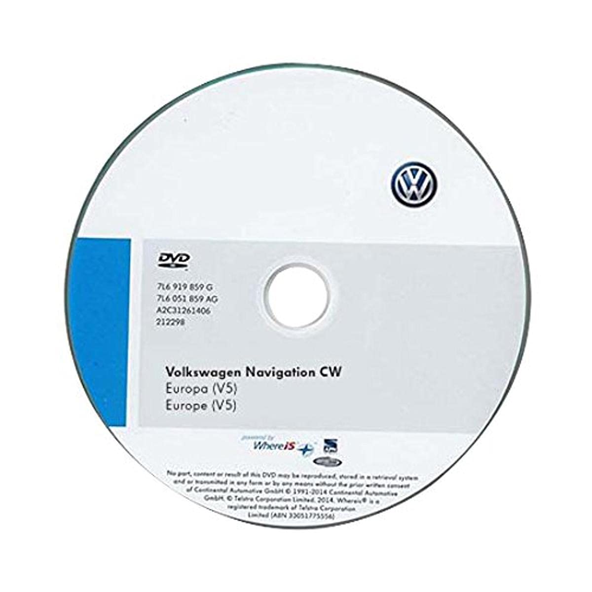 Volkswagen 2e0051859p DVD-ROM para Sistema de navegación CW Europa (V5)