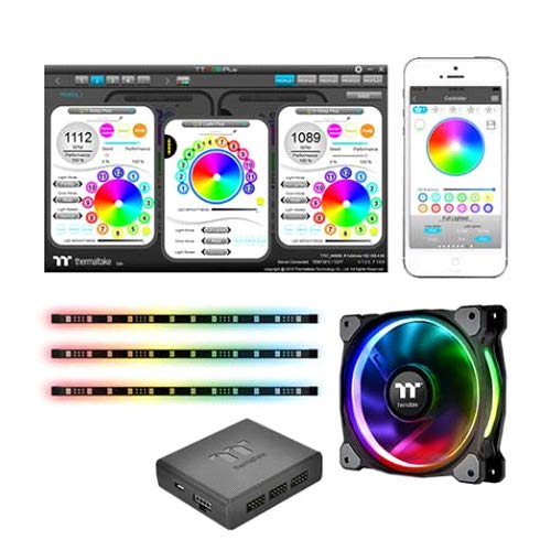 Thermaltake Riing Plus 12 RGB - Kit de ventilación, Color Negro